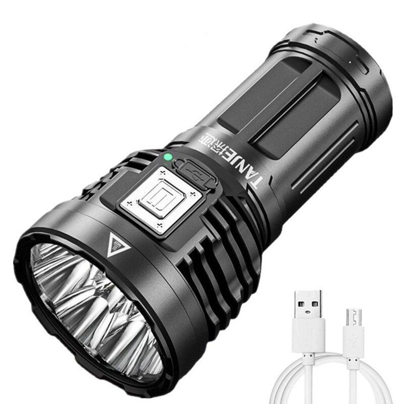 Tanje 8*p900+cob Super Jasná Dobíjecí Abs Svítilna V Pouzdře S Baterií 18650 Boční Světlo Cob 500m S Dlouhým Dosahem Výkonná Led Baterka Kempingová