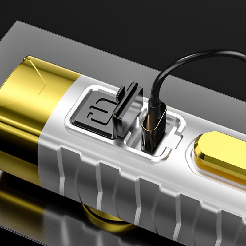 Tanje X10 T8 2000mah Usb Dobíjecí Led Svítilna S Jasným Cob Bočním Světlem Ipx6 Vodotěsná Přenosná Led S Podporou Klipu