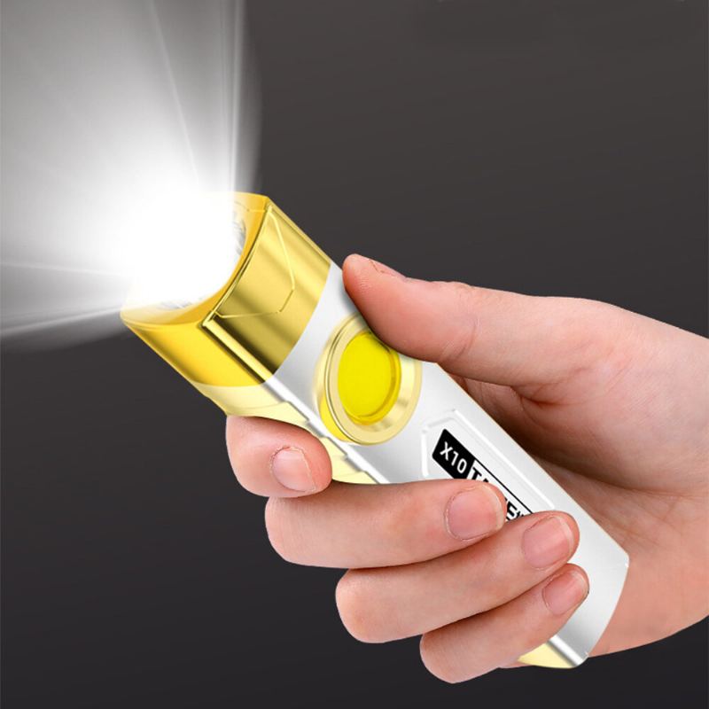 Tanje X10 T8 2000mah Usb Dobíjecí Led Svítilna S Jasným Cob Bočním Světlem Ipx6 Vodotěsná Přenosná Led S Podporou Klipu