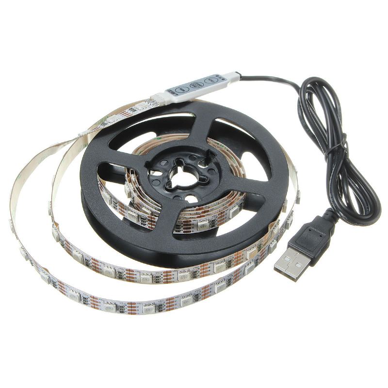 Usb Dc5v Smd5050 Rgb Led Bílá Páska Na Tv Páskové Podsvícení S Dálkovým Ovladačem Nevodotěsné