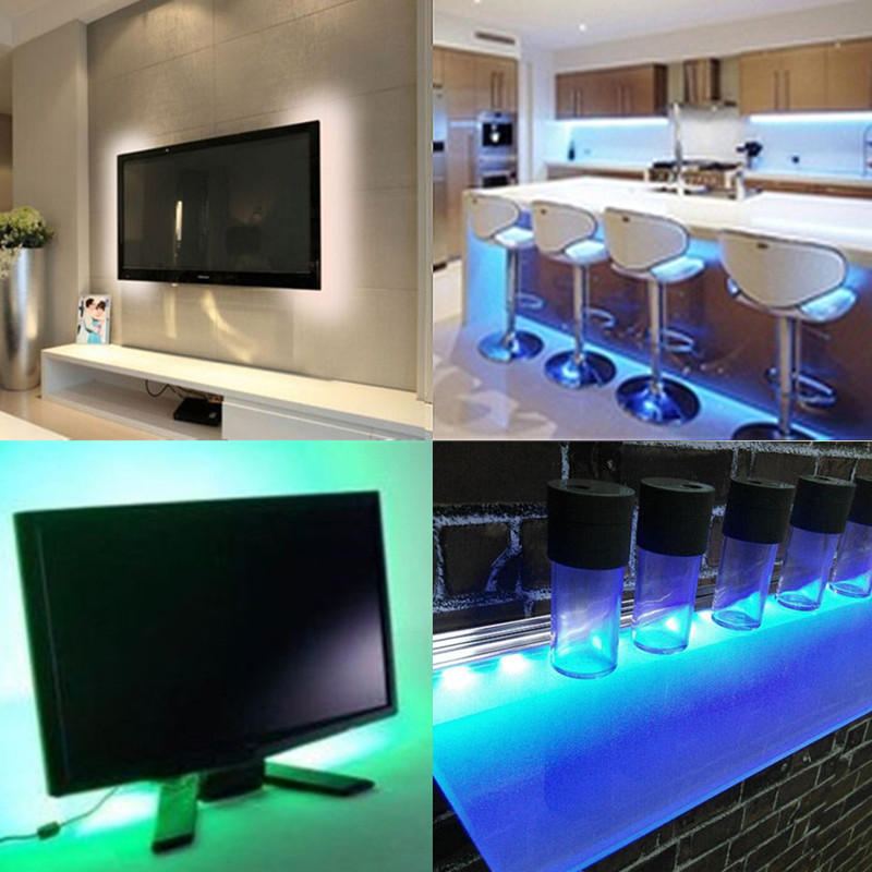 Usb Dc5v Smd5050 Rgb Led Bílá Páska Na Tv Páskové Podsvícení S Dálkovým Ovladačem Nevodotěsné