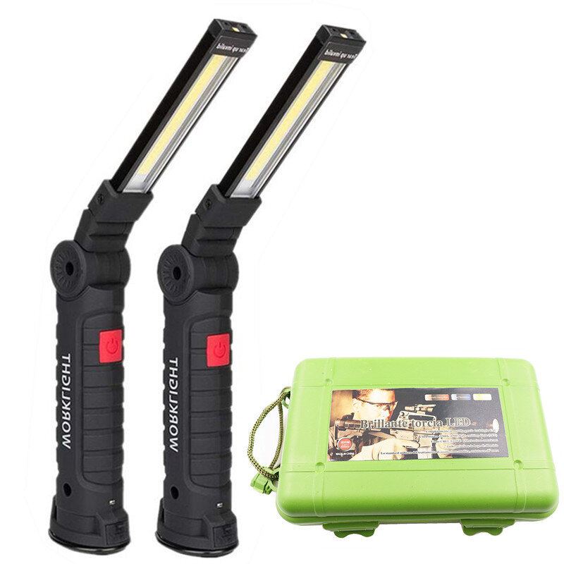 Vestavěný 18650 Battery Bikight Cob Led Multifunkční Skládací Sada Pracovních Světel Usb Dobíjecí Led Svítilna Usb Kabelová Nabíječka Do Auta Baterií