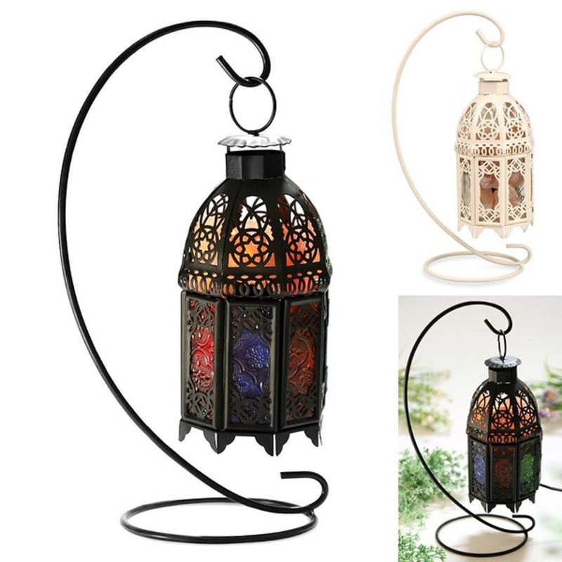 Vintage Iron Frame Natural Crystal Salt Rock Lamp Čistička Vzduchu Stolní Noční Světlo