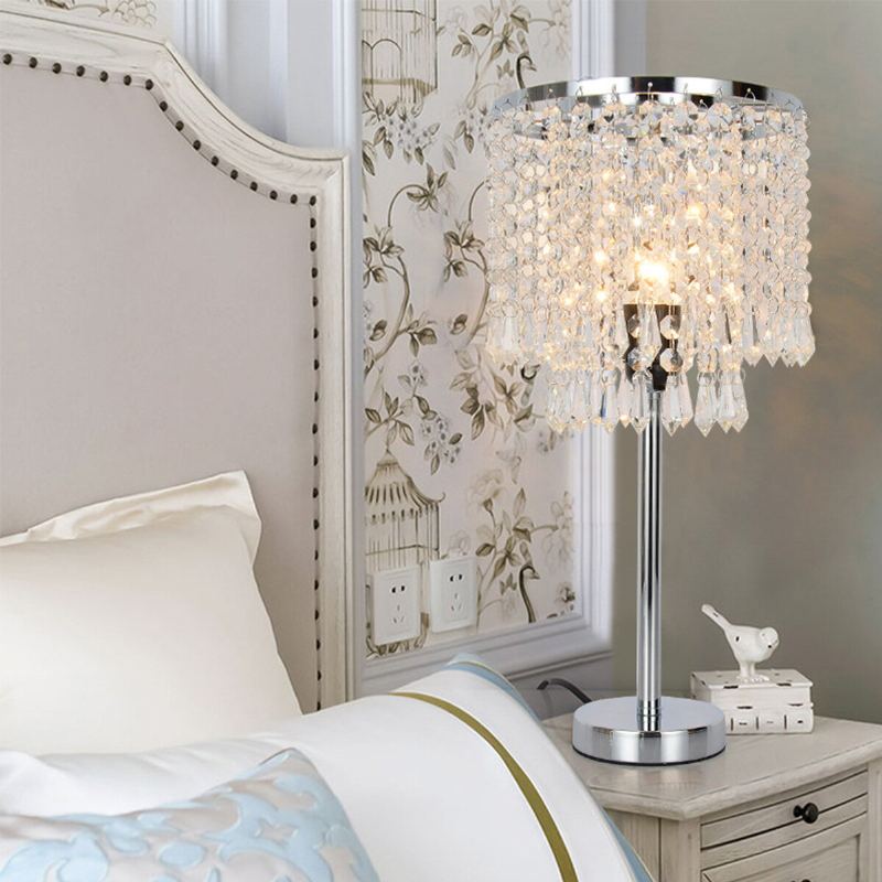 Výška 43 cm Moderní Křišťálové Noční Světlo Pokoj Stůl Stolní Lampa Ložnice Hotelová Restaurace Vnitřní