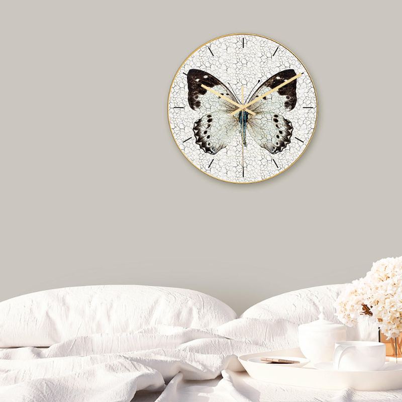 Cc012 Creative Butterfly Pattern Nástěnné Hodiny Mute Quartzové Pro Dekorace Domácí Kanceláře