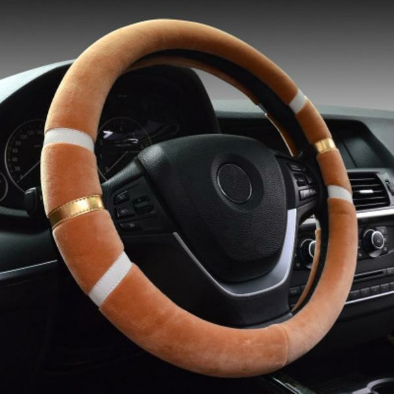 36/38 cm Potahy Na Volant Do Auta Zimní Teplý Plyšový Chránič Čtyř Barev Univerzální