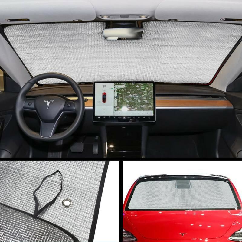 Přední Okno Automobilu Sklo Sluneční Clona Tepelný Štít Rohož Pro Tesla Model 3
