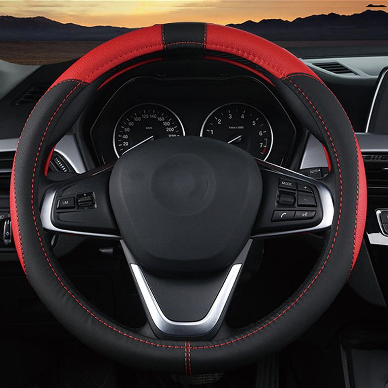 Prodyšné 38cm Pu Kožené Protiskluzové Potahy Na Volant Pro Vozy Toyota/honda/nissan/mazda