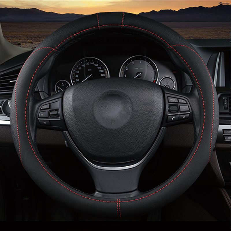 Prodyšné 38cm Pu Kožené Protiskluzové Potahy Na Volant Pro Vozy Toyota/honda/nissan/mazda