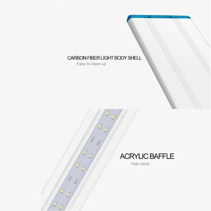 Super Slim Led Světlo Do Akvária Osvětlení Vodních Rostlin 18-30cm Roztažitelná Vodotěsná Připínací Lampa Pro