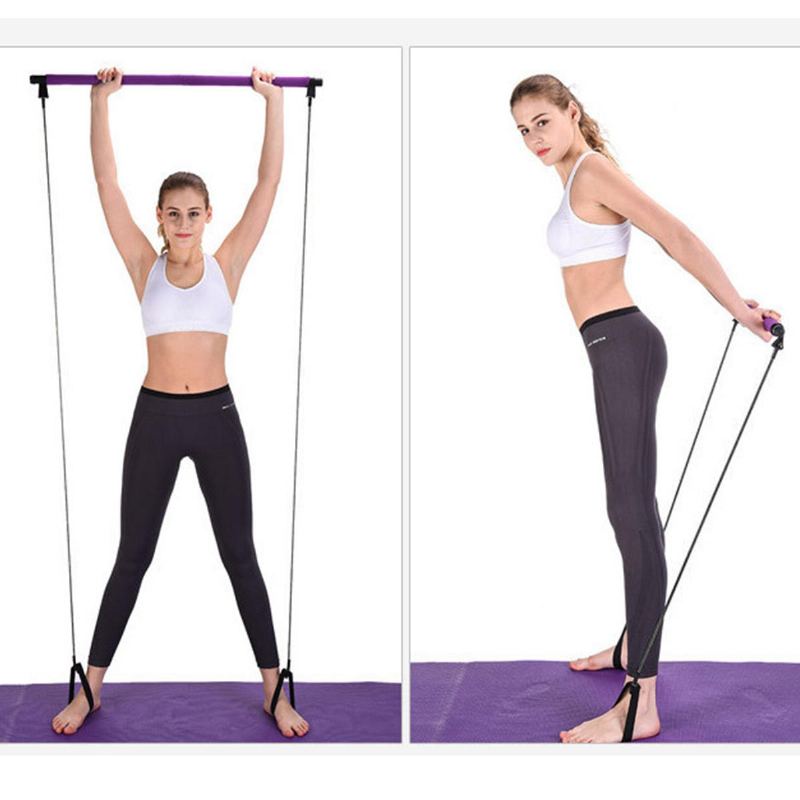 1pc Protiskluzová Zvedací Činka Fitness Tyč Na Jógu Sportovní Posilovna Napínací Lano Hůl Body Krása Cvičební Nástroje