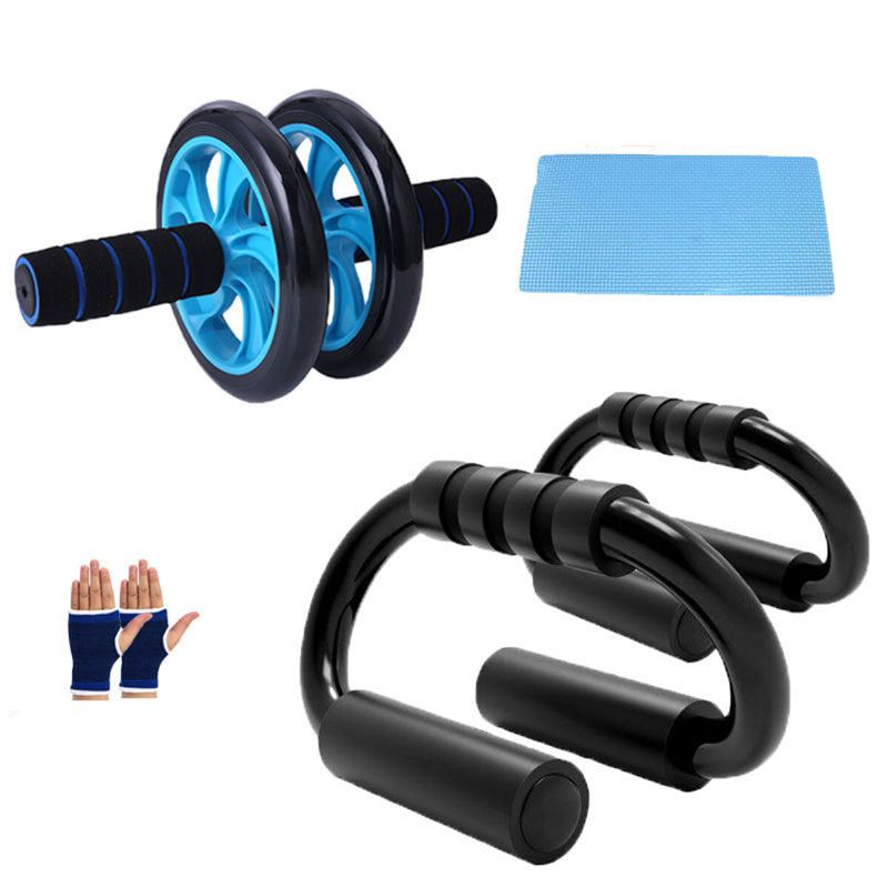 Domů Posilování Fitness Set Břišní Kolečko Roller Push Up Stojan Rukavice Švihadlo