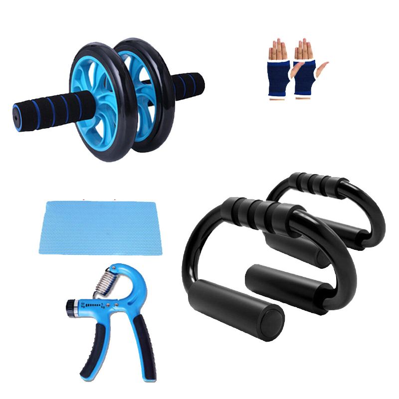 Domů Posilování Fitness Set Břišní Kolečko Roller Push Up Stojan Rukavice Švihadlo