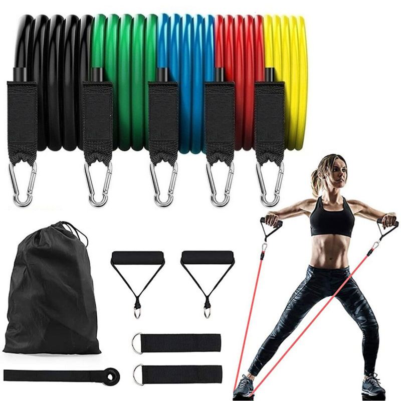 Kaload 11 Ks/sada 150lbs Odporové Gumy Latexové Cvičení Stahovací Provazový Expandér Domácí Posilovna Trénink Fitness Vybavení