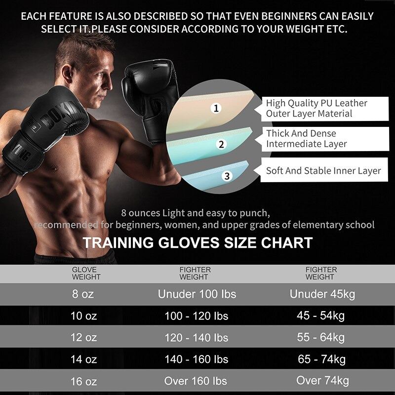 Létající Boxerské Rukavice Pu Kůže Muay Thai Guantes De Boxeo