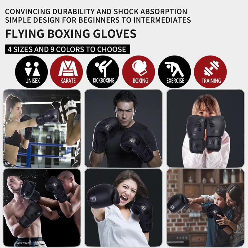 Létající Boxerské Rukavice Pu Kůže Muay Thai Guantes De Boxeo
