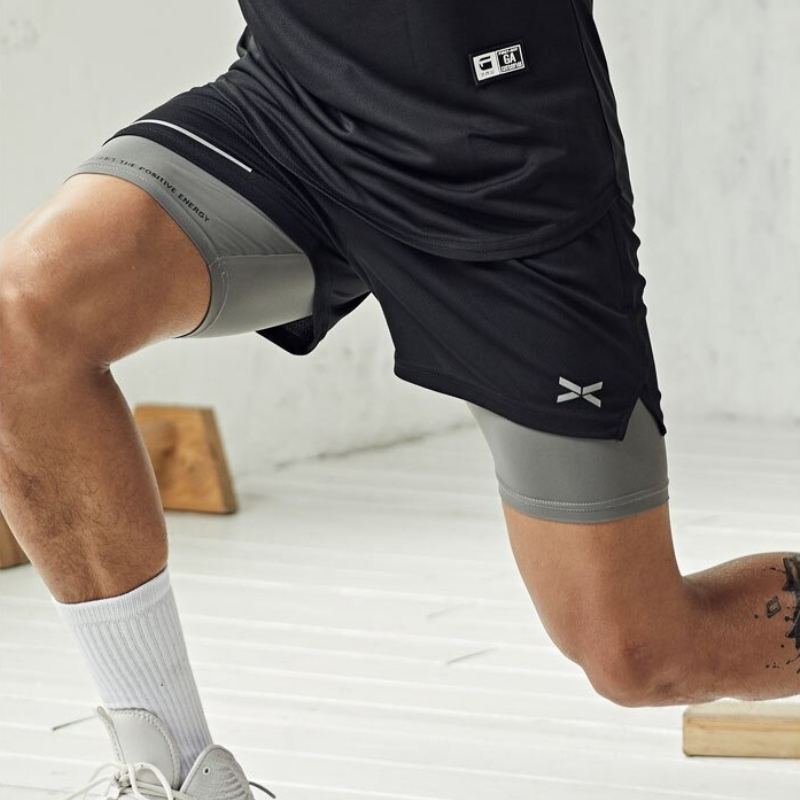 Pánské Šortky 2v1 Sport Běžecké Fitness Tělocvična Rychleschnoucí