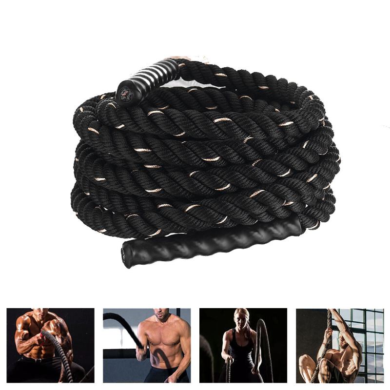 Průměr 38 mm 9m/12m Bojové Lano Tělocvična Cvičení Svalový Trénink Fitness Vlnění Lanové Cvičební Nástroje