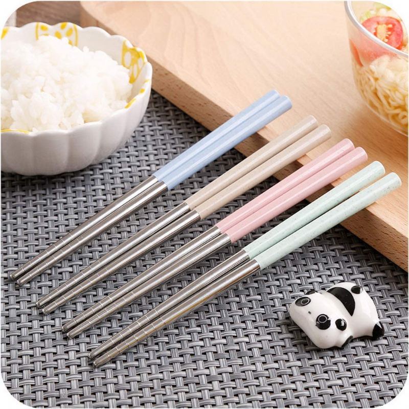 Opakovaně Použitelné Kovové Hůlky 2 Páry Z Nerezové Oceli Pro Sushi Hashi