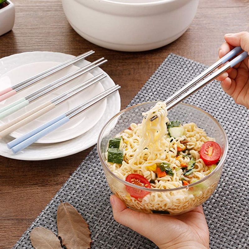 Opakovaně Použitelné Kovové Hůlky 2 Páry Z Nerezové Oceli Pro Sushi Hashi