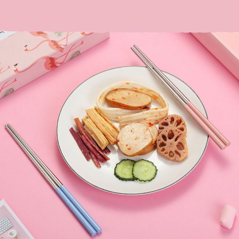 Opakovaně Použitelné Kovové Hůlky 2 Páry Z Nerezové Oceli Pro Sushi Hashi
