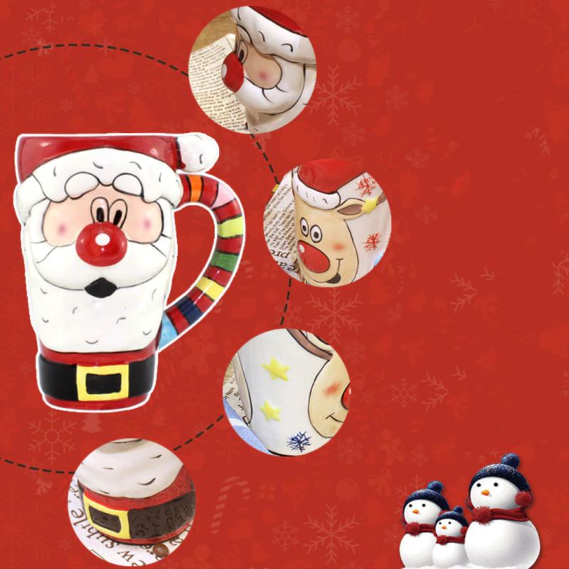Santa Claus Vánoční Hrnek Káva Čaj Keramický Šálek