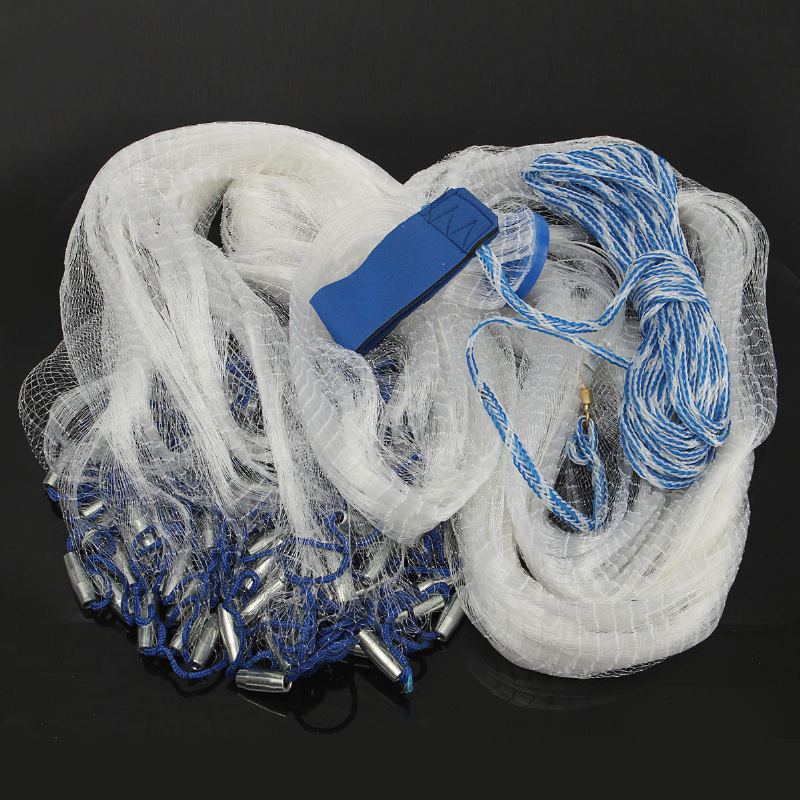 12 X24ft Rybářská Síť Nylon Mono Mesh Easy Throw Ruční Odlévání 7.2 M Závaží