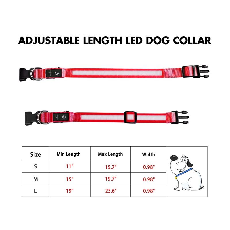 Pets Led Blikající Psí Obojek Usb Nastavitelné Vodítko