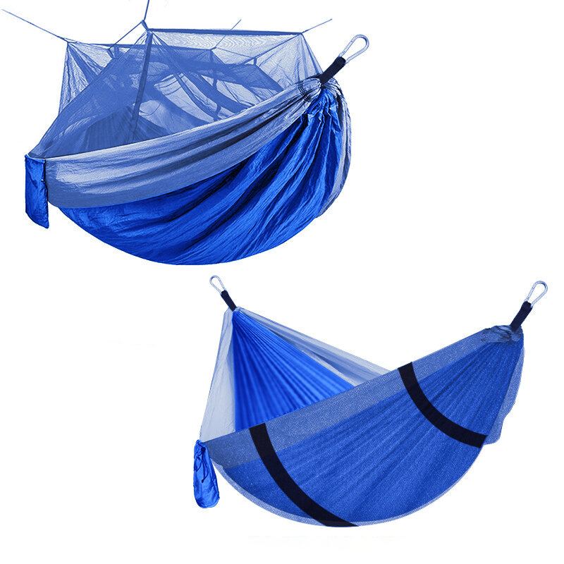 2 Osoby Outdoor Camping Nylonová Pevná Houpací Síť W Moskytiéra Cestovní Přenosný Batoh Síť Max. Nosnost 400 Kg