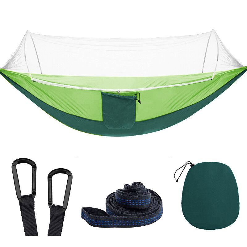 2 Osoby Outdoor Camping Nylonová Pevná Houpací Síť W Moskytiéra Cestovní Přenosný Batoh Síť Max. Nosnost 400 Kg