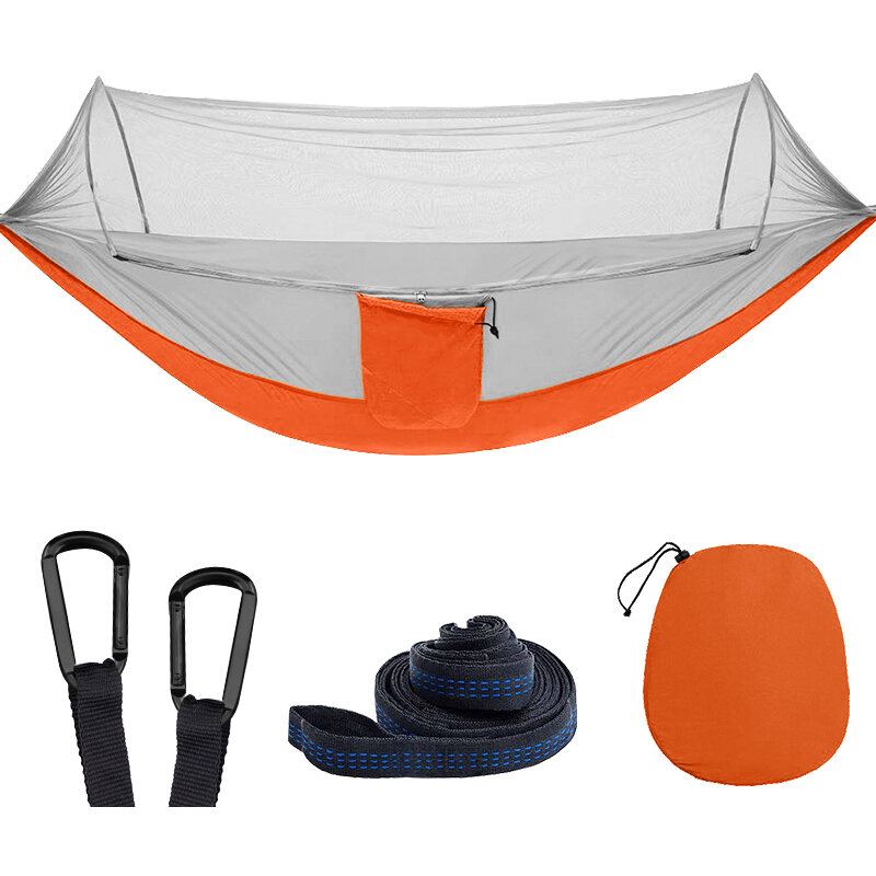 2 Osoby Outdoor Camping Nylonová Pevná Houpací Síť W Moskytiéra Cestovní Přenosný Batoh Síť Max. Nosnost 400 Kg