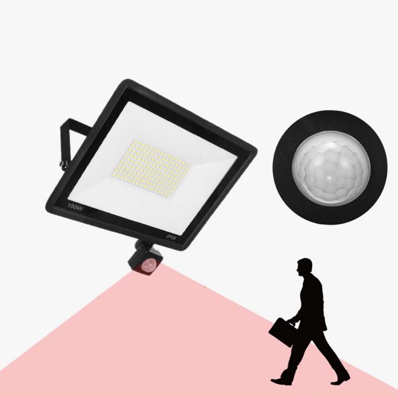 20w/30w/50w/100w Led Floodlight Pir Pohybový Senzor Reflektor Led Flood Light Vodotěsné Ip66 Bodové Světlo Nástěnné Venkovní Osvětlení
