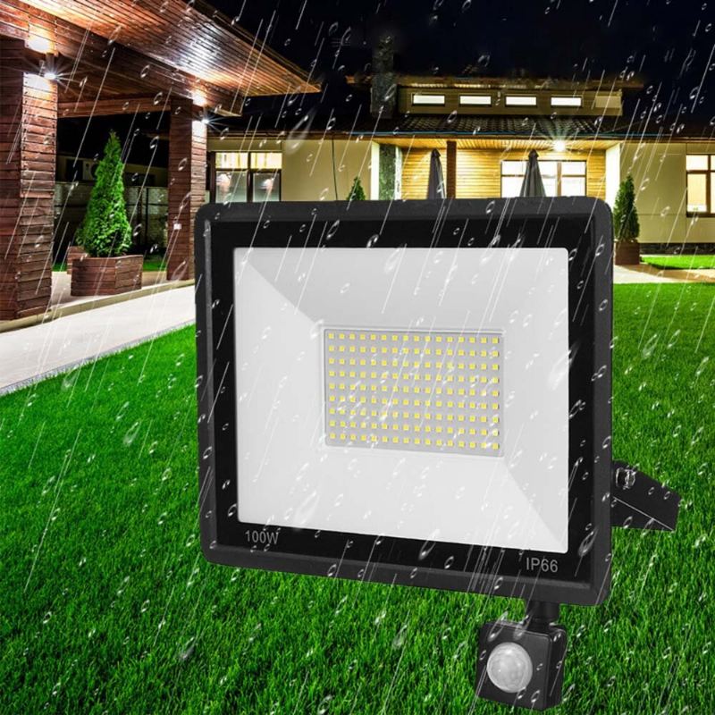 20w/30w/50w/100w Led Floodlight Pir Pohybový Senzor Reflektor Led Flood Light Vodotěsné Ip66 Bodové Světlo Nástěnné Venkovní Osvětlení