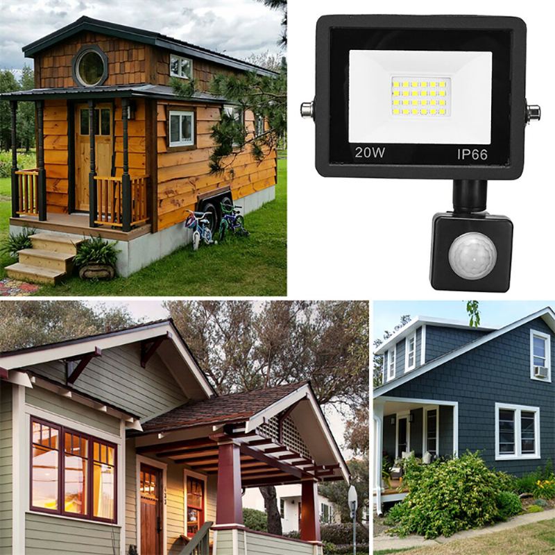 20w/30w/50w/100w Led Floodlight Pir Pohybový Senzor Reflektor Led Flood Light Vodotěsné Ip66 Bodové Světlo Nástěnné Venkovní Osvětlení
