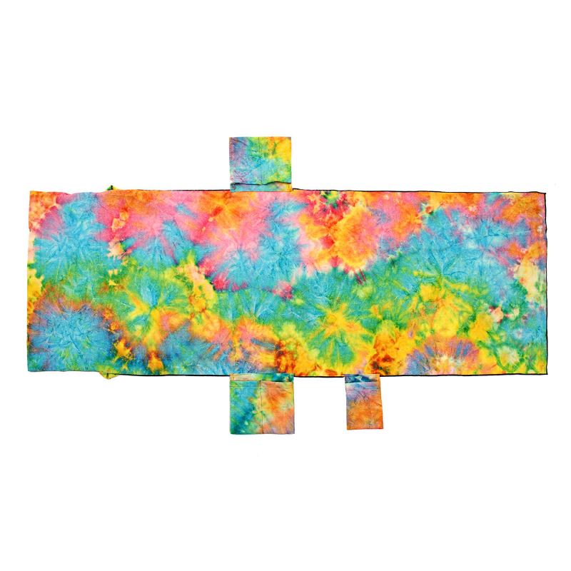 210 X 75 cm Osuška Na Plážové Lehátko Líný Ručník Na Opalování Zavazovací Savý Na Kempingovou Podložku S Mnoha Kapsami