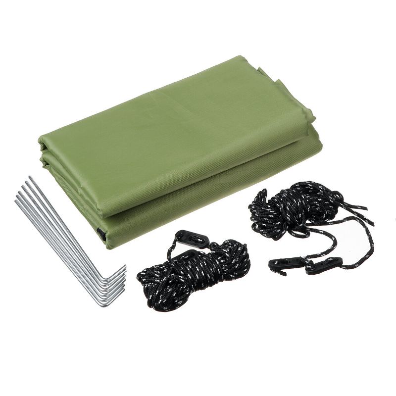 210d Oxford Fabric Army Green Přístřešek Pro Stan Odolný Proti Vlhkosti Skládací Plachta Houpací Síť Dešťová Sluneční Clona Pikniková Podložka Outdoor Camping Trave