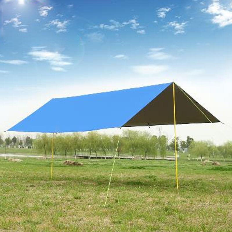 210x300 cm Venkovní Kempingový Stan Sluneční Clona Déšť Slunce Uv Pláž Přístřešek Markýza Pikniková Podložka