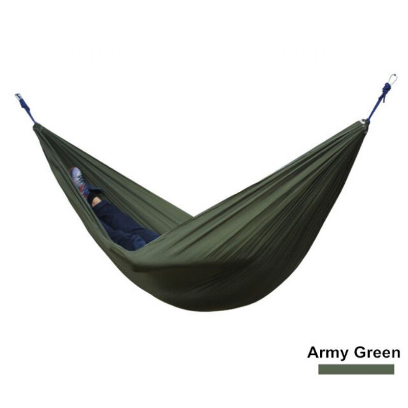 270x140cm Double Hammock 210t Nylonová Závěsná Houpací Postel Venkovní Kempování