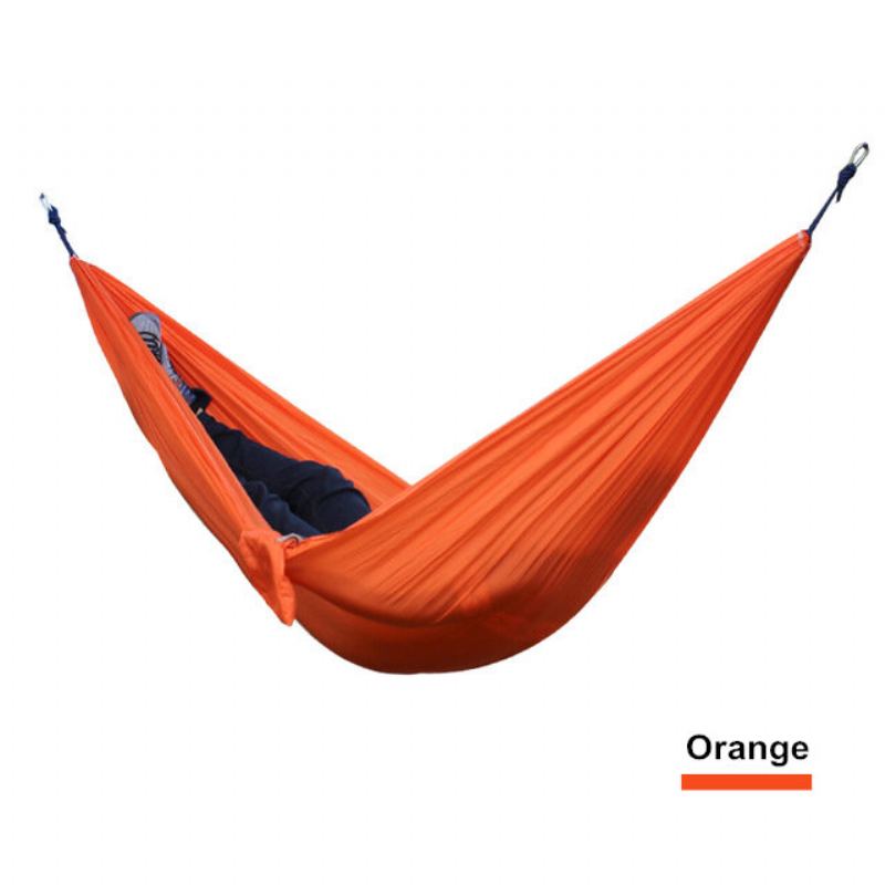 270x140cm Double Hammock 210t Nylonová Závěsná Houpací Postel Venkovní Kempování