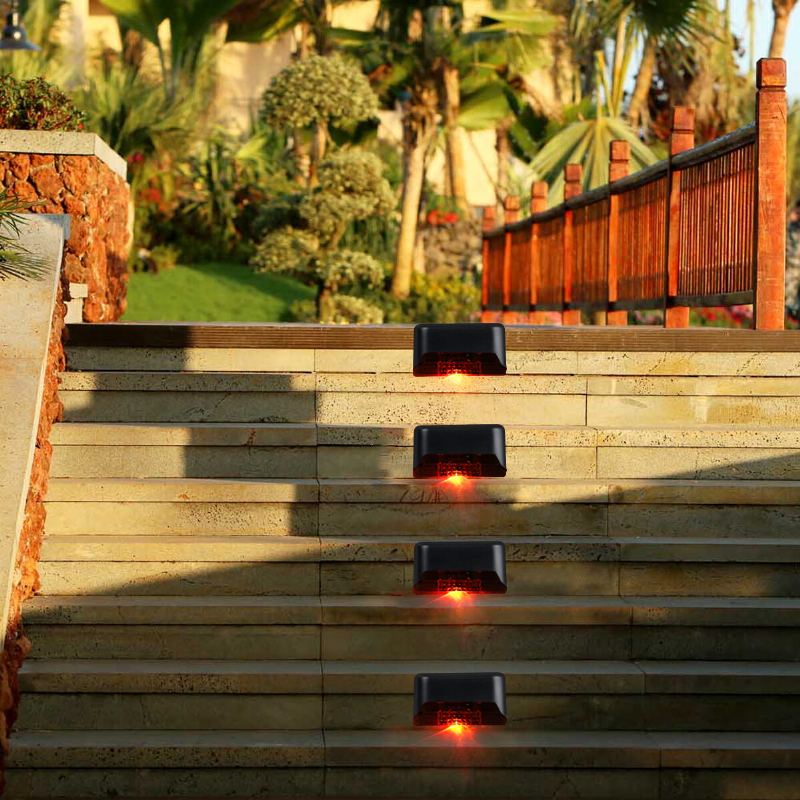 4ks Solární Led Palubní Světla Venkovní Vodotěsná Zahradní Cesta Světlo Schody Krok Plotová Lampa