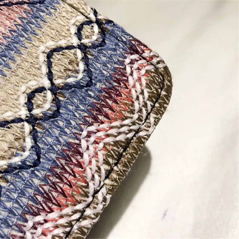 Dámské Ring Handle Slaměná Taška Pouch Ratan Messenger Kabelka Plážová Outdoor Travel