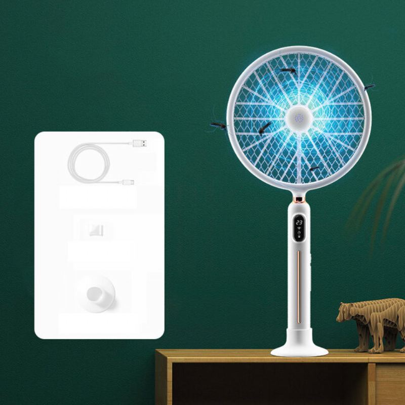 Elektrická Plácačka Na Komáry 2 V 1 5 V 3 W Usb Type-c Nabíjecí Lcd Displej Žádné Záření Chytré Počítání Na Moskyty