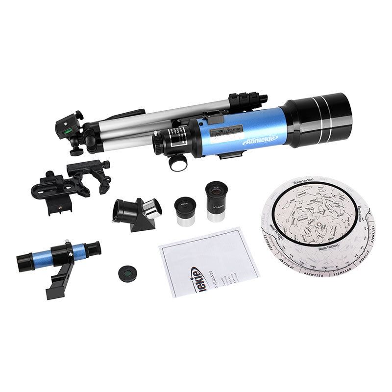 Eu Direct Aomekie 40070 66x Hd Astronomický Dalekohled 70mm Refraktorový Teleskop Vztyčující Okulár 3x Barlow Lens Finderscope Se Stativovým Telefonním Adaptérem