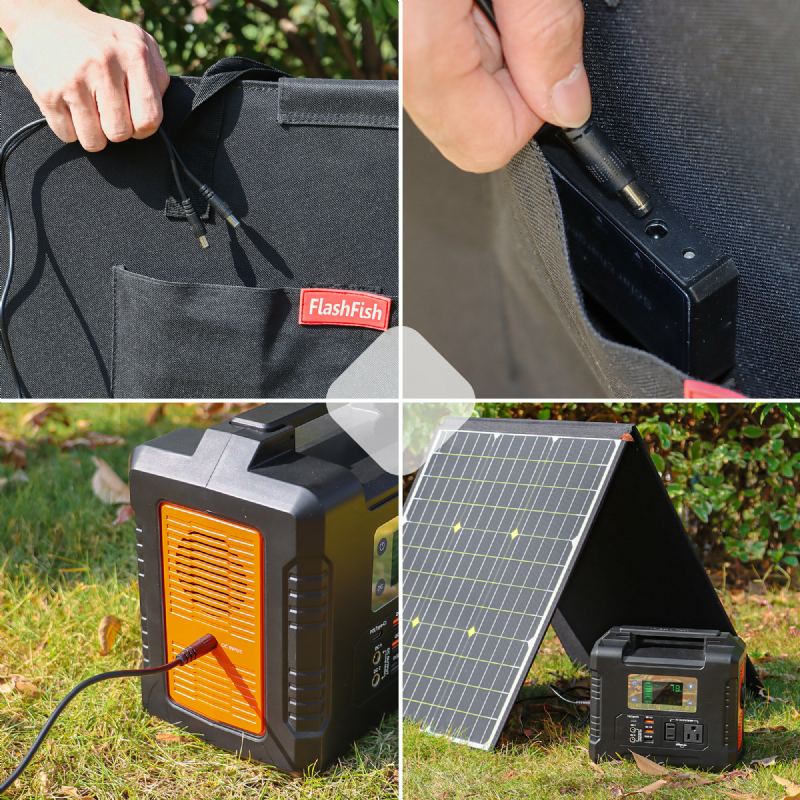 Eu/us Direct Flashfish 100w 18v Přenosný Solární Panel 5v Usb Skládací Články Venkovní Zdroj Napájení Camping Garden Pro Elektrárnu