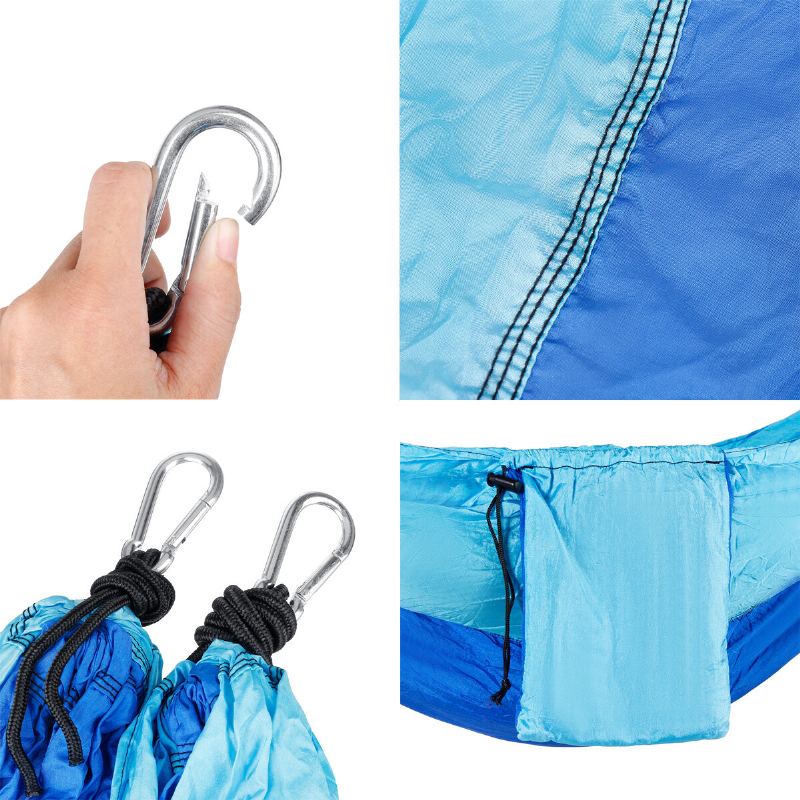 Houpací Síť Pro Dvě Osoby Nylonová Závěsná Postel Outdoor Camping Cestovní Maximální Zatížení 300 Kg