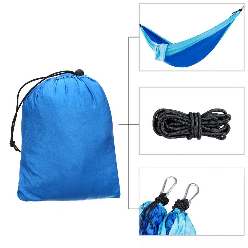 Houpací Síť Pro Dvě Osoby Nylonová Závěsná Postel Outdoor Camping Cestovní Maximální Zatížení 300 Kg