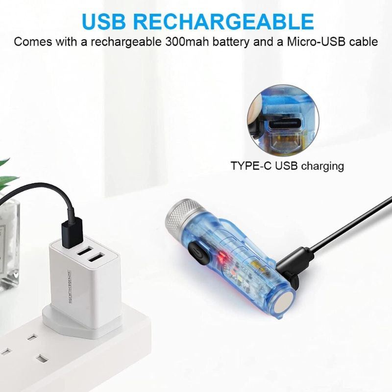Mini Svítilna Led Kapesní Na Klíče Usb Dobíjecí Lampa Pro Venkovní Použití