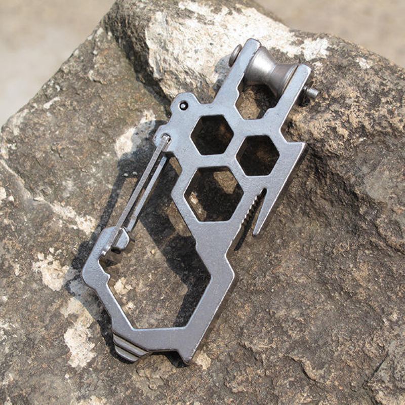 Multifunkční Nářadí Na Přezku Edc Ve Tvaru D S Ocelovou Karabinkou Outdooors Survival Kit