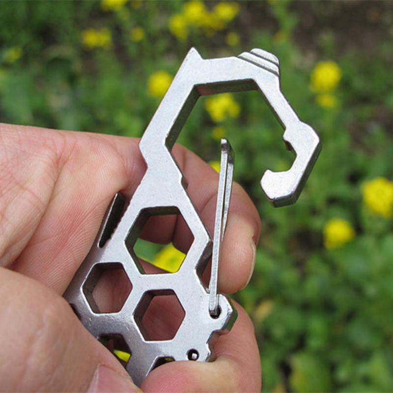 Multifunkční Nářadí Na Přezku Edc Ve Tvaru D S Ocelovou Karabinkou Outdooors Survival Kit