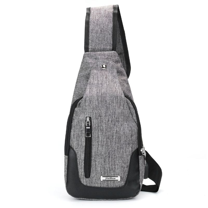 Pánská Náprsní Taška Usb Proti Krádeži Crossbody Messenger Batoh Přes Rameno Sling Pack Sports Travel